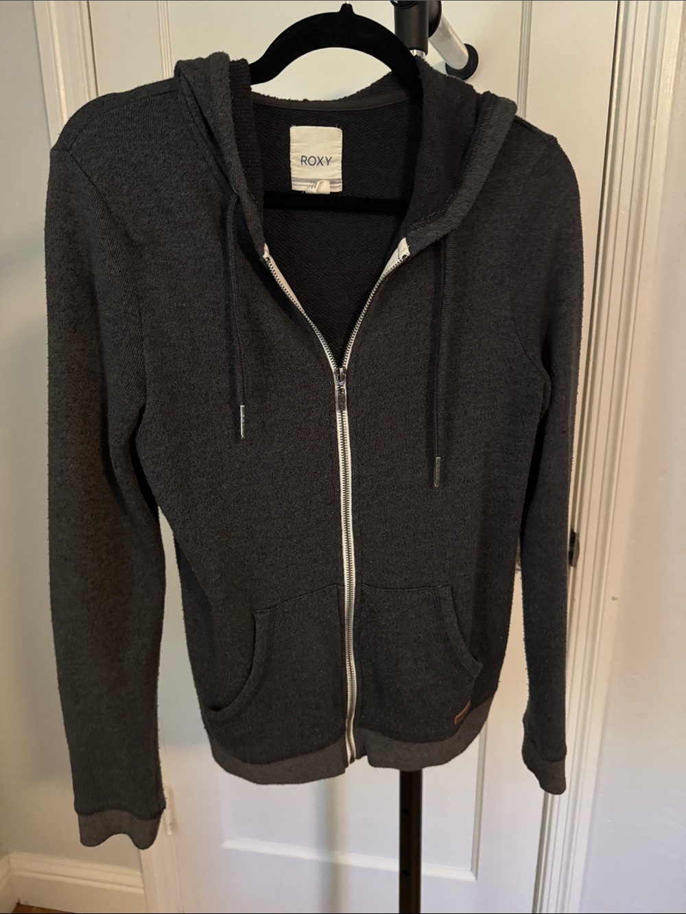 Roxy Dark Gray Full-Zip Lightweight Hoodie - Picture 3 of 5